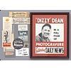 Image 1 : 1930s Framed Dizzy Dean Advertisement with Dizzy Dean Club Items & Autographed Cut (11) (JSA)