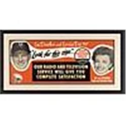 Circa 1952 Framed Sylvania Tubes Leo Durocher & Laraine Day Advertising Sign