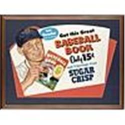 1955 Framed Sugar Crisp Leo Durocher Die-Cut Cardboard Store Display