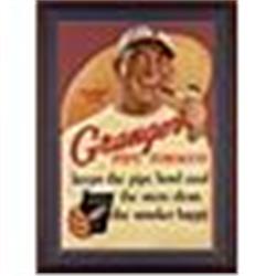 Circa 1930s Framed Granger Pipe Tobacco Homer Norton Texas A&M Die-Cut Cardboard Display