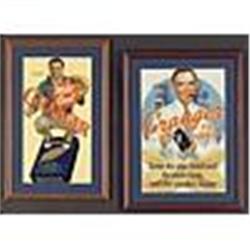 1940s Lot Of Framed Granger Tobacco Cardboard Advertising Signs w/ Jimmie Wilson (2)