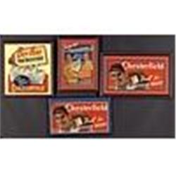 1940s Lot Of Framed Chesterfield Cardboard Die-Cuts & Advertising Signs w/ Frank McCormick (4)