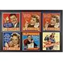 1940s-1950s Chesterfield Famous Actors Cardboard Advertising Signs w/ Claudette Colbert & Carole Lan