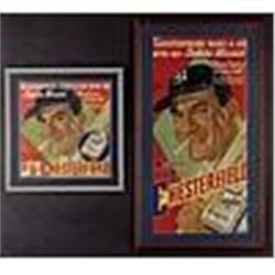 1948 Framed Chesterfield William Bendix Babe Ruth Story Advertising Signs (2)