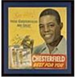 Early 1950s Framed Chesterfield Willie Mays Double Autographed Cardboard Advertising Sign Personaliz