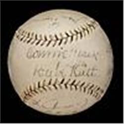 11/28/1934 Tour of Japan Autographed Baseball with Ruth, Gehrig & Foxx (JSA)