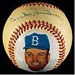 Duke Snider Single-Signed Hand Painted Photo Baseball (JSA)