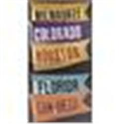 Lot of Five 2000-01 City Name Team Flags From Wrigley Field (Team Letters) (5)