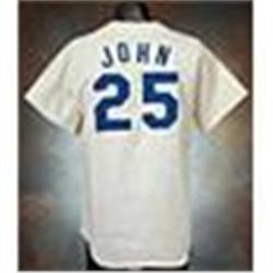 1977 Tommy John Los Angeles Dodgers Game-Used & Autographed Home Jersey (JSA)