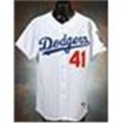 2005 Dioner Navarro Rookie Los Angeles Dodgers Game-Used Home Jersey