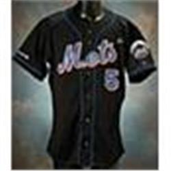 2001 Tsuyoshi Shinjo Rookie New York Mets Game-Used & Autographed  Black Alternate Jersey (JSA)
