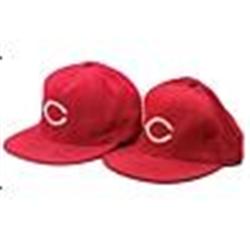Lot of Two Pete Rose Cincinnati Reds Game-Used & Autographed Caps (2) (JSA)