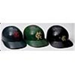 Lot of Three Kansas City A's Game-Used Batting Helmets (3)