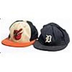 1970s Detroit Tigers & Baltimore Orioles Game-Used Caps (2)