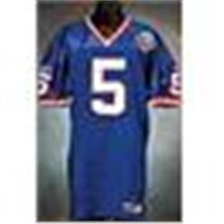 1999 Kerry Collins New York Giants Game-Used Blue Mesh Jersey