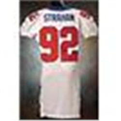 2001 Michael Strahan New York Giants Game-Used White Mesh Jersey
