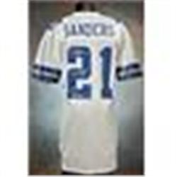 1995 Deion Sanders Dallas Cowboys Game-Used & Autographed White Mesh Jersey (JSA) (Championship Seas