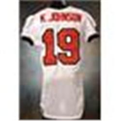 2001 Keyshawn Johnson Tampa Bay Buccaneers Game-Used White Mesh Jersey