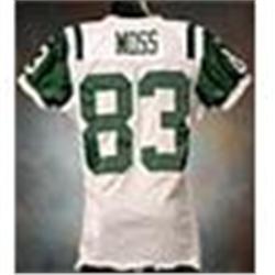2001 Santana Moss Rookie New York Jets Game-Used White Mesh Jersey