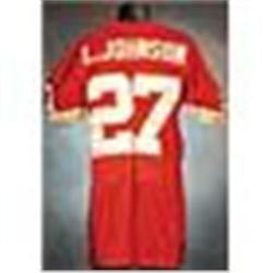 2004 Larry Johnson Kansas City Chiefs Game-Used Red Mesh Jersey