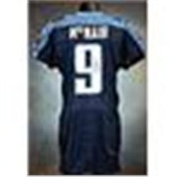2003 Steve McNair Tennessee Titans Game-Used & Autographed Blue Mesh Jersey (JSA)