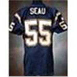 1997 Junior Seau San Diego Chargers Game-Used & Autographed Blue Mesh Jersey (JSA)