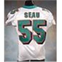 2003 Junior Seau Miami Dolphins Game-Used White Mesh Jersey