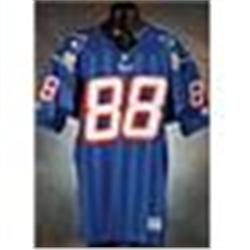 1996 Terry Glenn Rookie New England Patriots Game-Used & Autographed Blue Mesh Jersey (JSA)