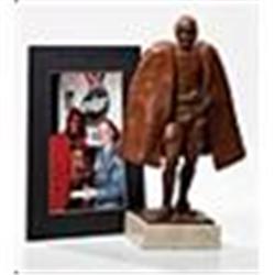 1993 Derrick Thomas NFL Edge Man of the Year Award with Autographed Photo of Thomas Receiving the Tr