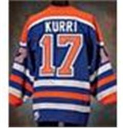 1987-88 Jari Kurri Edmonton Oilers Game-Used Road Mesh Jersey