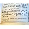 Image 2 : BRITISH POSTMASTER GERNERAL POSTER FROM 1910, 1911, 1920
