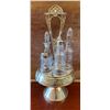 Image 2 : ANTIQUE SILVER PLATE & CUT GLASS 5 PCS CRUET