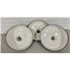 Image 2 : LOT OF 3 GREEN ENAMEL LIGHT SHADES - APPROX 12" DIAMETER