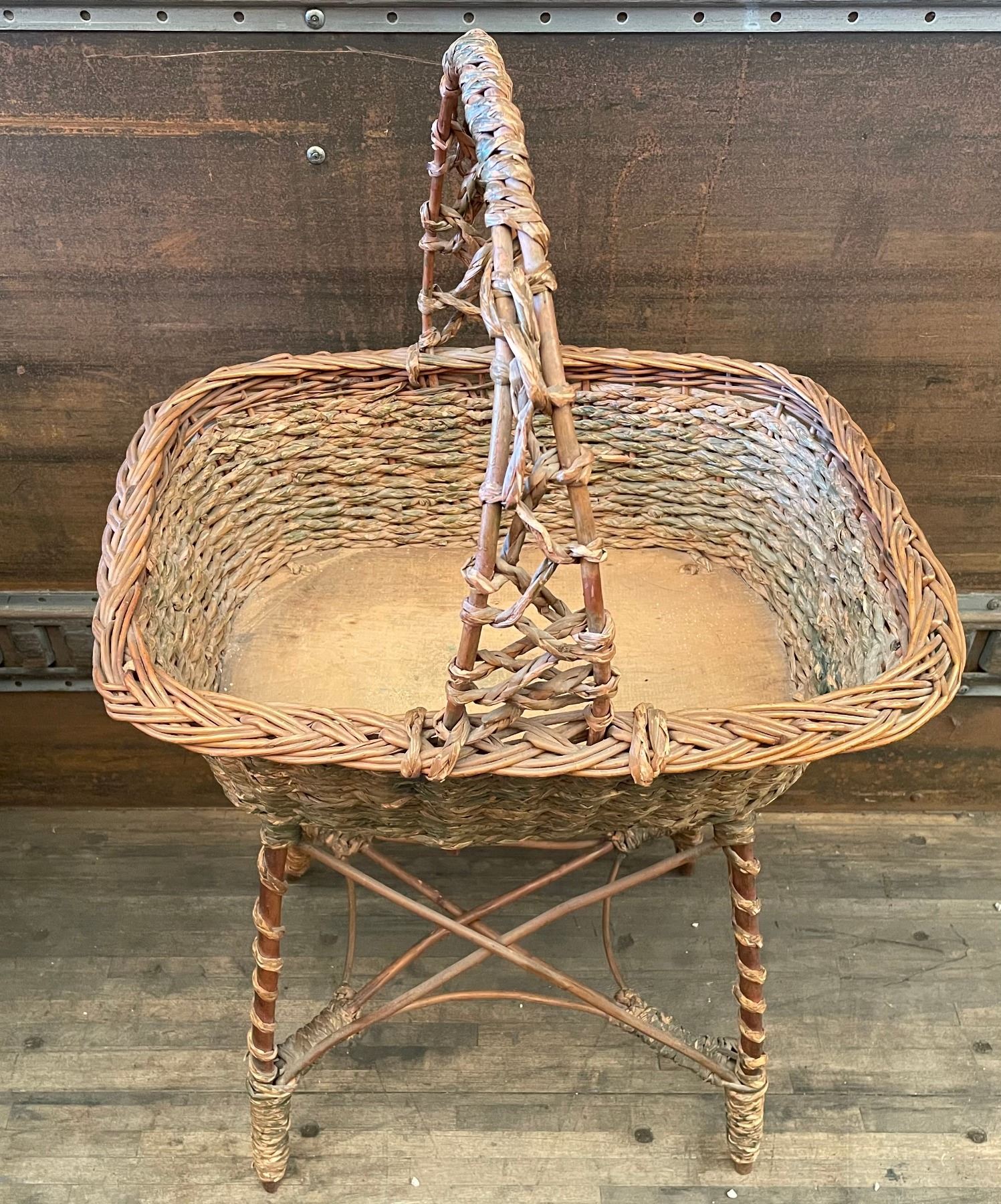 ANTIQUE BASKET - APPROX 3' HIGH - Kidd Family Auctions