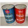Image 2 : LOT OF 2 KENDALL MOTOR OIL QUART CANS