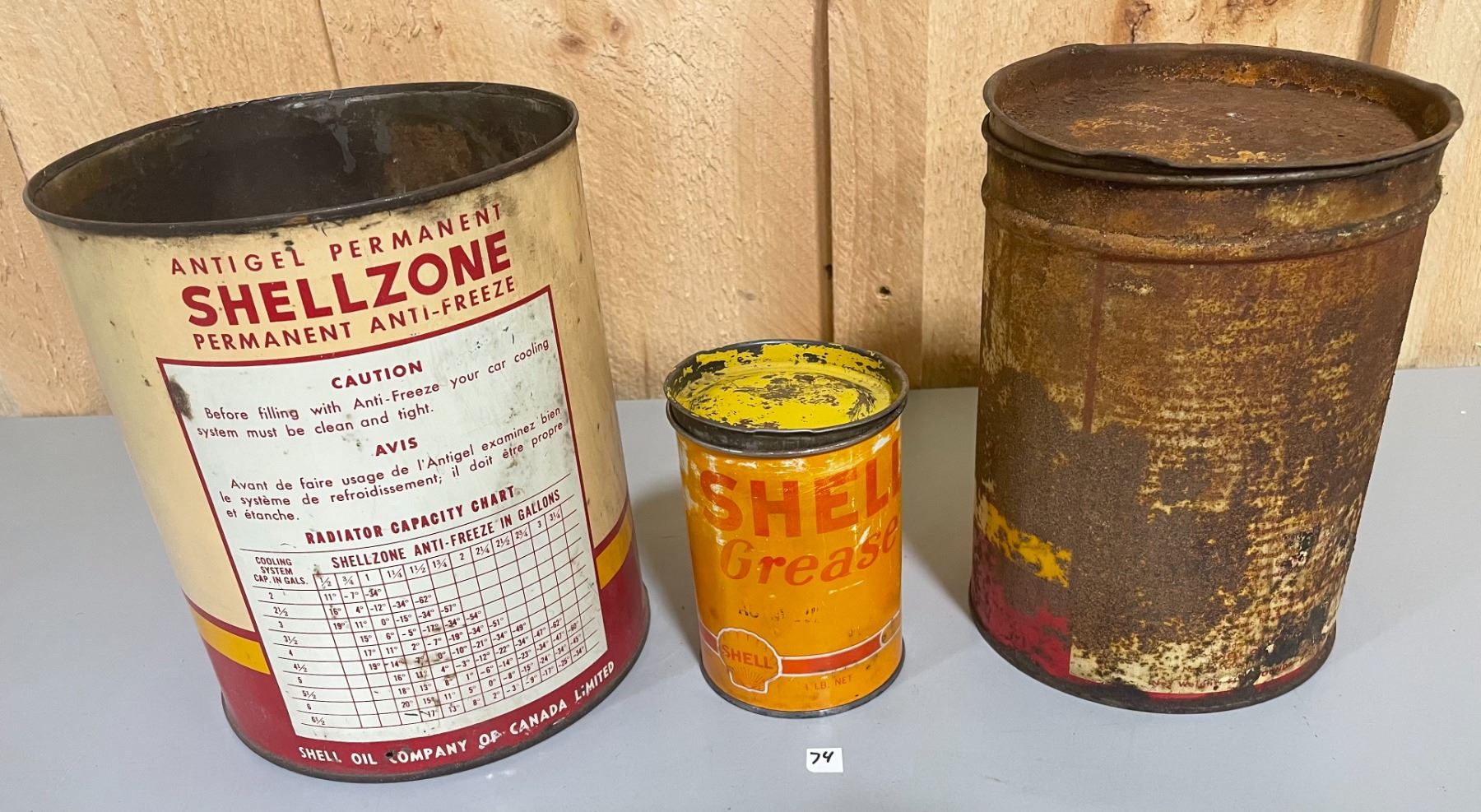 LOT OF 3 SHELL CANS - Kidd Family Auctions