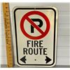 Image 1 : NO PARKING FIRE ROUTE ROAD SIGN
