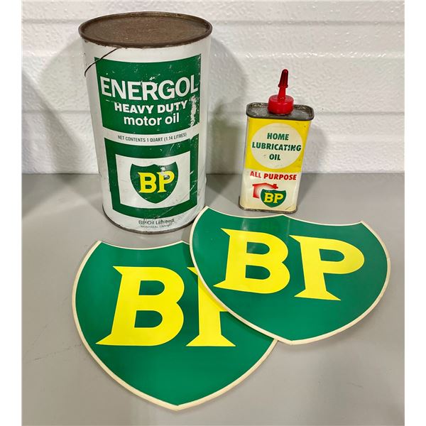 Bp Fuel Sticker LOT OF 2 BP COLLECTIBLES - MINI OILER & FULL WRAP CAN & DECALS - Kidd ...