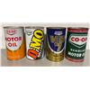 Image 1 : LOT OF 4 CO-OP OIL CANS - 1 QT / LITRE SZ