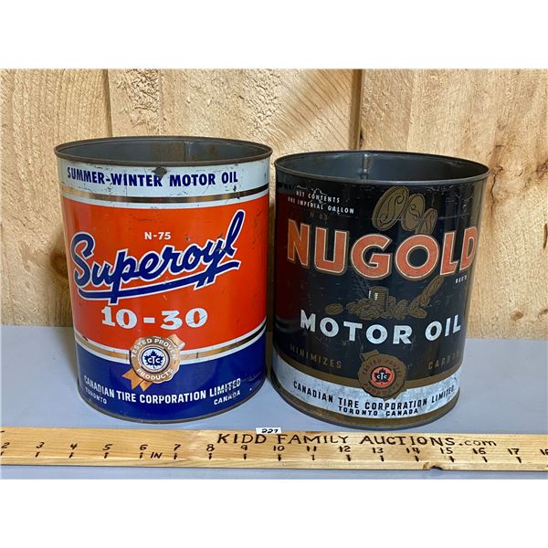 LOT OF 2 - CANADIAN TIRE - SUPEROYL & NUGOLD - 1 GAL SZ