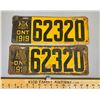 Image 1 : PAIR OF 1919 ONTARIO LICENCE PLATES