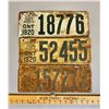 Image 1 : LOT OF 3 - 1920 ONTARIO LICENCE PLATES
