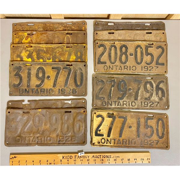 MISC LOT OF ONTARIO LICENCE PLATES