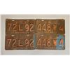 Image 1 : LOT OF 4 - 1938 ONTARIO LICENSE PLATES