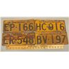 Image 1 : LOT OF 4 - 1935 ONTARIO LICENSE PLATES