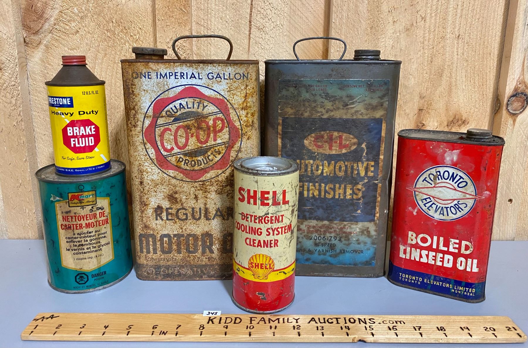 LOT OF 6 MISC CANS - SHELL, CO-OP, ETC - Kidd Family Auctions