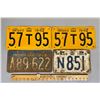Image 1 : LOT OF ONTARIO LICENCE PLATES - 1942 PAIR, 1949, 1955.
