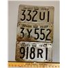 Image 1 : LOT OF 3 - 1947 ONTARIO LICENCE PLATES