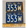 Image 1 : LOT OF ONTARIO LICENCE PLATES - 1953 PAIR