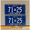Image 1 : PAIR OF 1971 ONTARIO LICENCE PLATES
